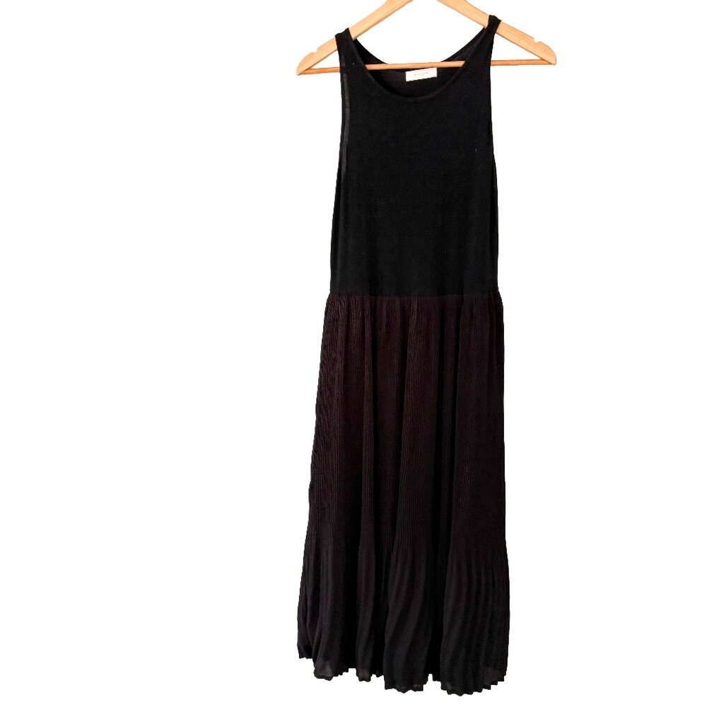 All : Row Black Sleeveless Midi‎ Dress – Size Small Classic Soft Minimalist
